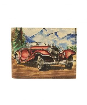 Ručne maľovaná peňaženka 8406 s motívom Veterán Mercedes