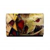 Ručne maľovaná kožená peňaženka s motívom Abstrakt
