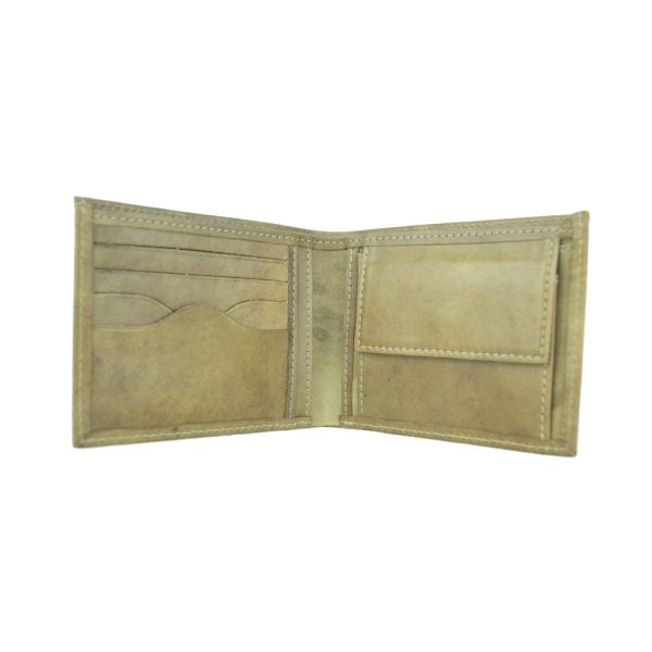 Elegantná peňaženka z pravej kože č.8406 v khaki farbe, ručne natieraná