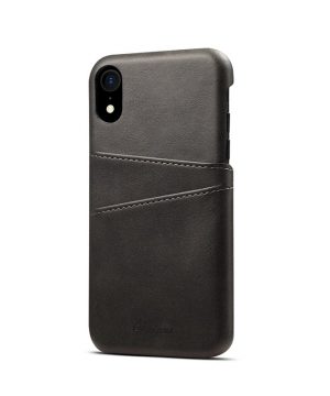Kožený kryt pre iPhone XS s púzdrom na karty, čierna farba