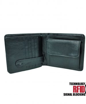 Kožená RFID peňaženka v čiernej farbe č (1)