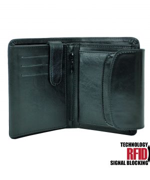 Kožená RFID peňaženka v čiernej farbe č (3)
