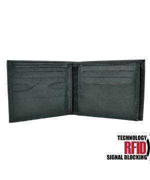 Ochranná pánska kožená peňaženka v čiernej farbe (3)