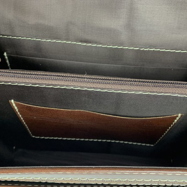 Crossbody kožená kabelka, tmavo hnedá, uzatváranie - magnet - Image 8