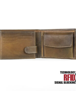 Ochranná kožená peňaženka v Antique farbe č.8552, ručne tieňovaná