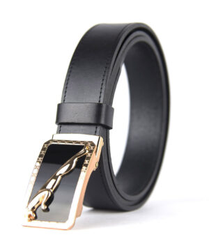 Luxusný kožený opasok s brzdou, šírka 3.5cm - GOLD JAGUAR