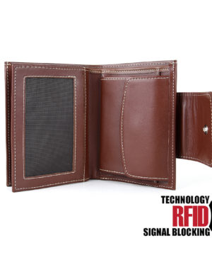 Ochranná kožená peňaženka v hnedej farbe č.8211