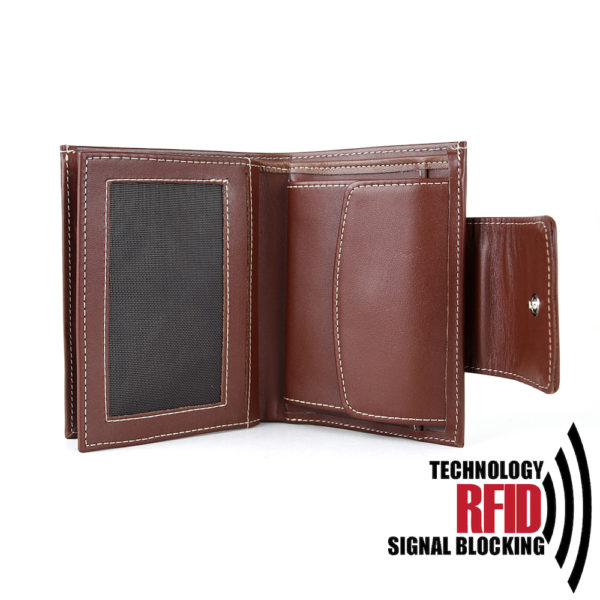Ochranná kožená peňaženka v hnedej farbe č.8211