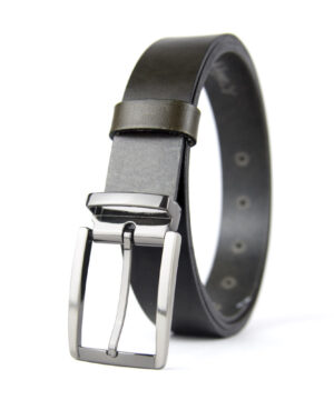 Kožený opasok GUN METAL, šírka 3.3cm, Ručná výroba na Slovensku – Obrázok 4