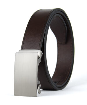 Alternative view of Opasok z pravej kože s automatickou prackou ARGENTUM