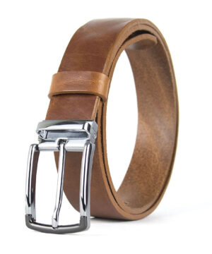 Kožený opasok s dezénom SILVERLINE, šírka 3.3cm, Ručná výroba na Slovensku