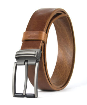 Kožený opasok s dezénom TITAN SHADOW, šírka 3.3cm, Ručná výroba na Slovensku