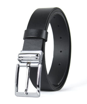 Kožený opasok OBSIDIAN, šírka 3.3cm, Ručná výroba na Slovensku