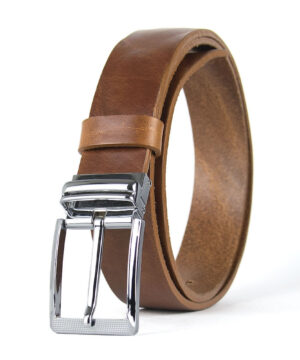 Kožený opasok s dezénom OBSIDIAN, šírka 3.3cm, Ručná výroba na Slovensku