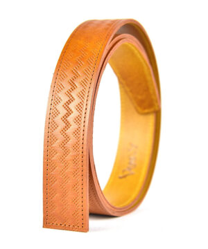 Kožený remeň pre opasky s automatickou prackou, šírka 3.5cm, koňakový dekor