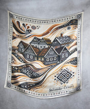 Alternative view of Hodvábna šatka ČIČMANY - SLOVENSKO, 90 x 90cm, Vyrobené na Slovensku