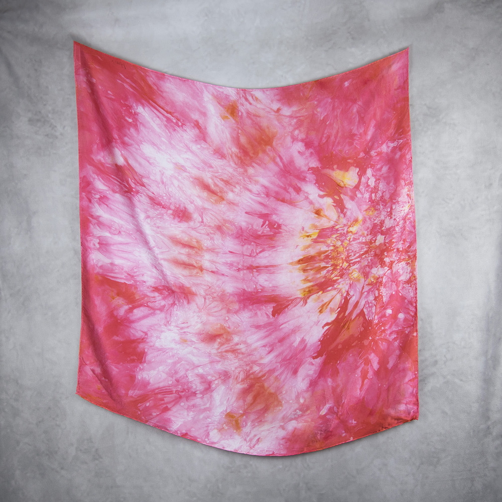 Hodvábna šatka LIMITED_332, Ručná výroba na Slovensku, 90 x 90cm – Obrázok 2