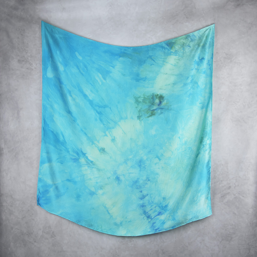 Hodvábna šatka LIMITED_334, Ručná výroba na Slovensku, 90 x 90cm – Obrázok 2