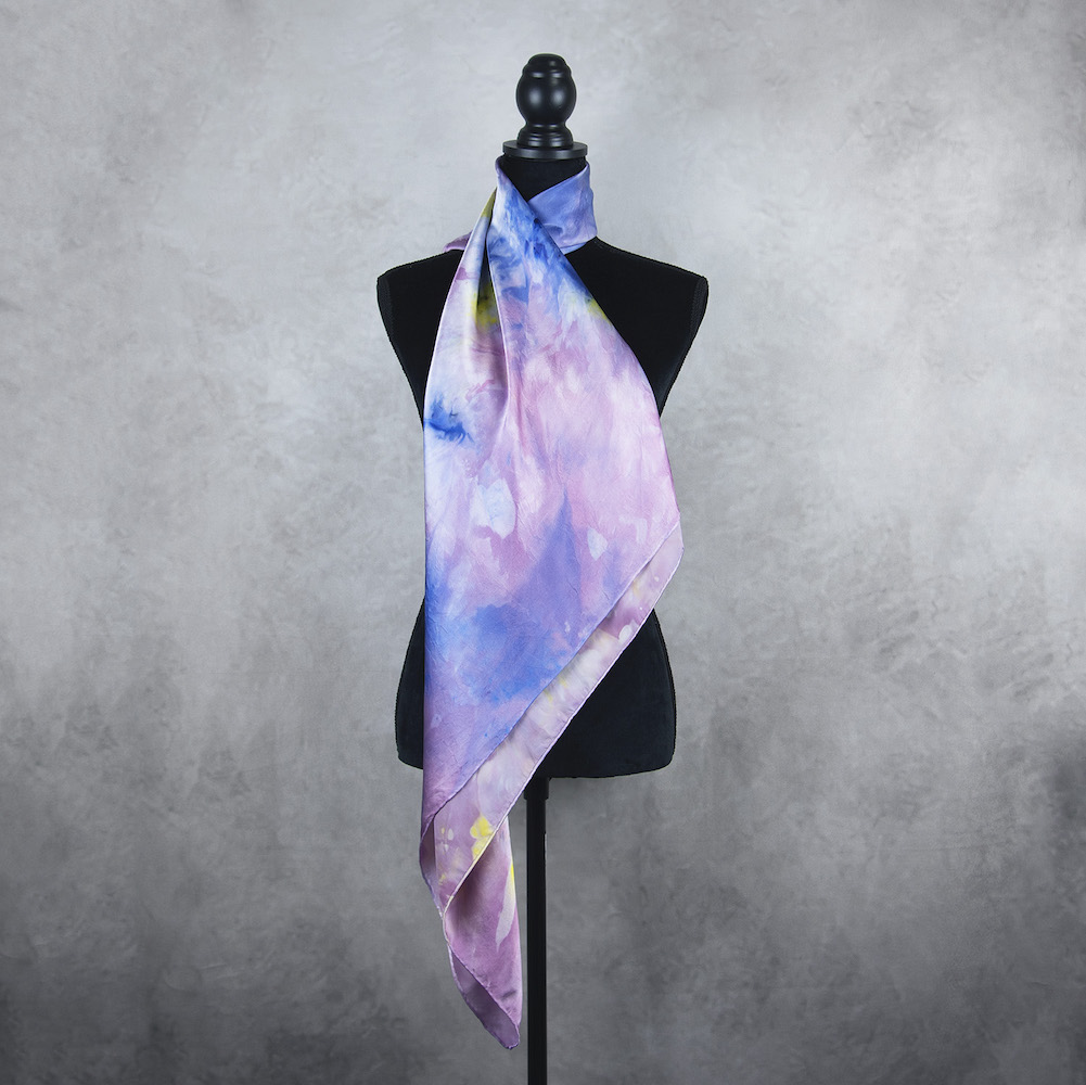 Hodvábna šatka LIMITED_336, Ručná výroba na Slovensku, 90 x 90cm – Obrázok 4