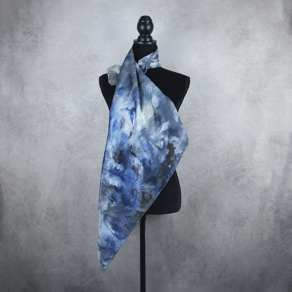 Hodvábna šatka LIMITED_340, Ručná výroba na Slovensku, 90 x 90cm – Obrázok 4
