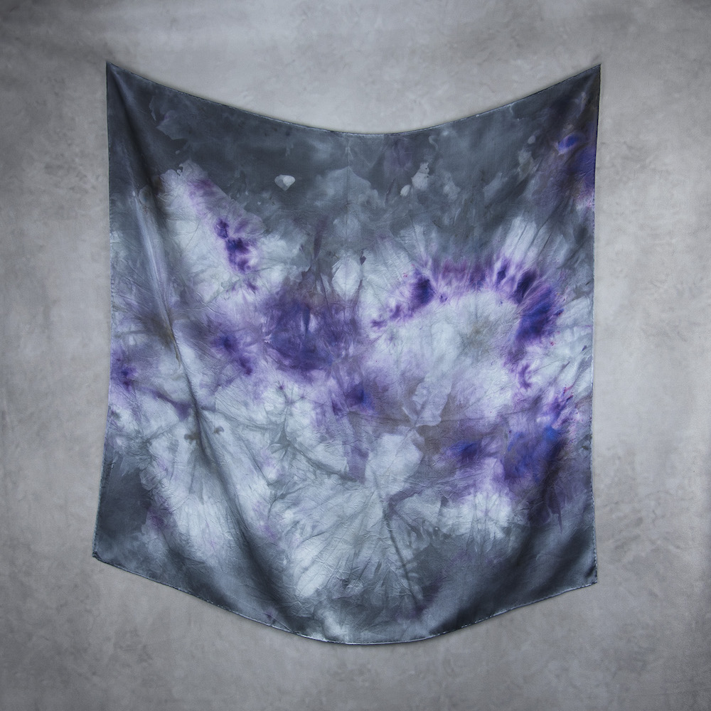 Hodvábna šatka LIMITED_342, Ručná výroba na Slovensku, 90 x 90cm – Obrázok 2