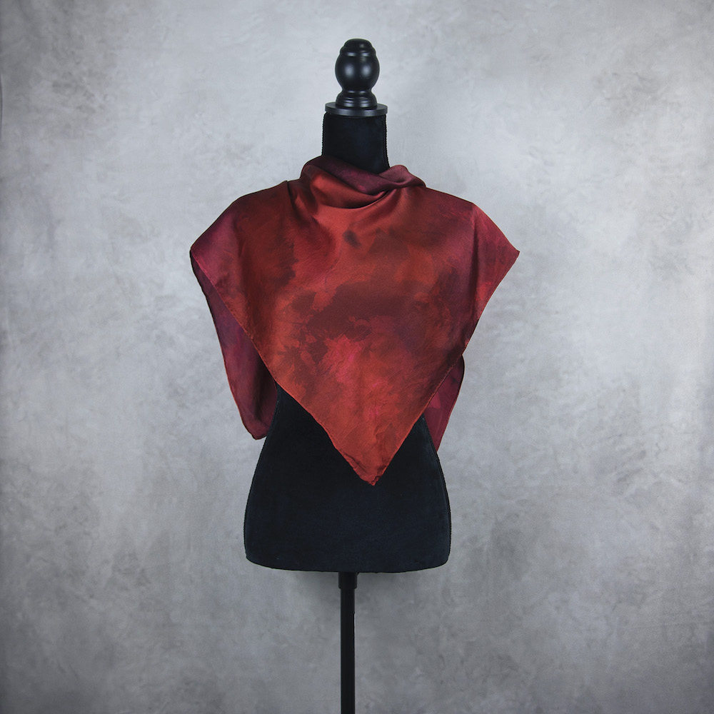 Hodvábna šatka LIMITED_345, Ručná výroba na Slovensku, 90 x 90cm