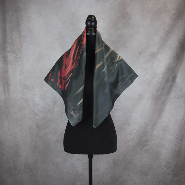 Exkuzívna hodvábna šatka ČERVENÁ ČIAPOČKA, 90 x 90cm, Made in SLOVAKIA - Image 5