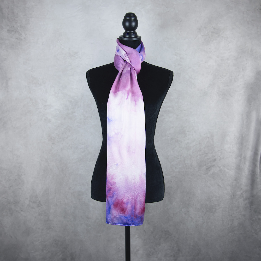 Hodvábny šál LIMITED_31, Ručná výroba na Slovensku, 175 x 45cm – Obrázok 4