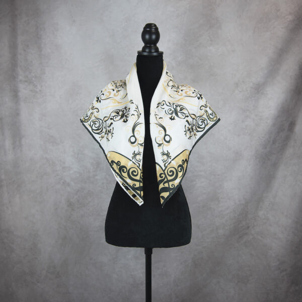 Exkuzívna hodvábna šatka ORNAMENT VZOR_3, 90 x 90cm, Made in SLOVAKIA - Image 3