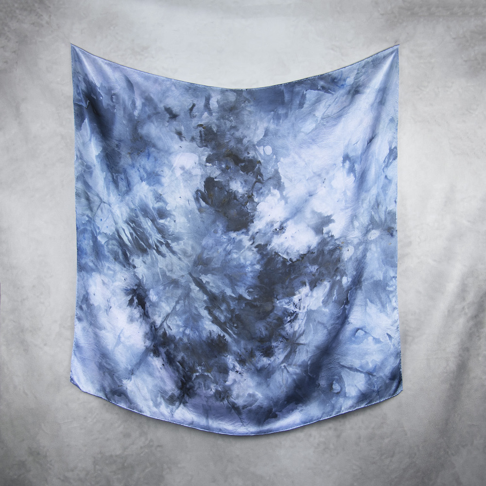 Hodvábna šatka LIMITED_357, Ručná výroba na Slovensku, 90 x 90cm – Obrázok 2