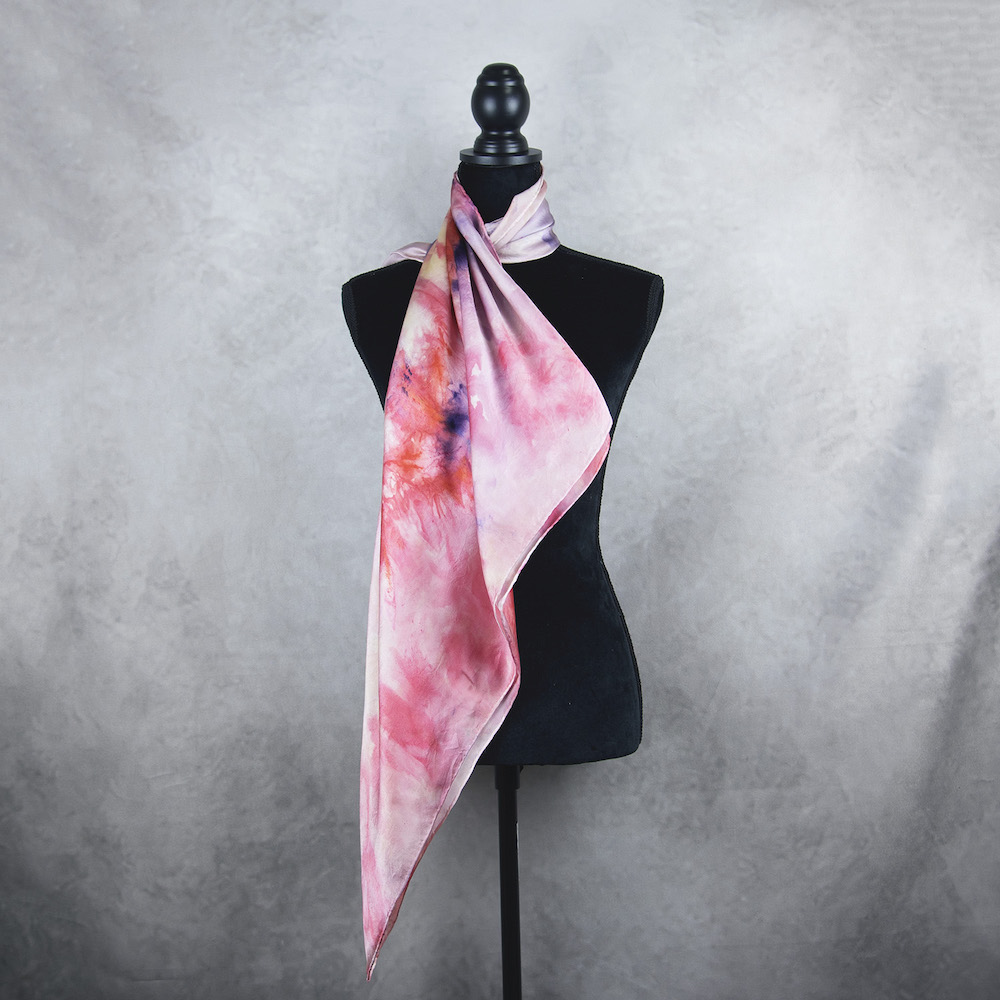Hodvábna šatka LIMITED_361, Ručná výroba na Slovensku, 90 x 90cm – Obrázok 3