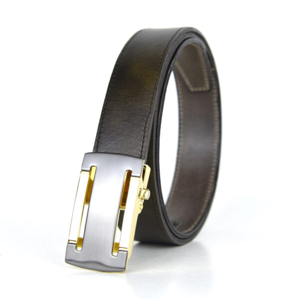 Opasok z pravej kože s automatickou prackou GOLD BUTTON - Image 3