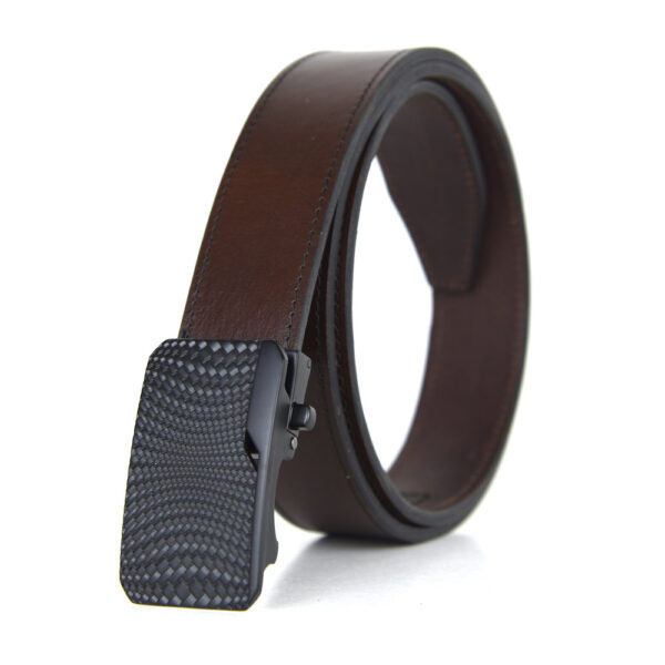 Opasok z pravej kože s automatickou prackou BLACK KNITT - Image 2