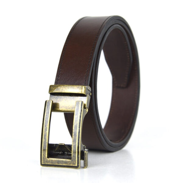 Opasok z pravej kože s automatickou prackou ANTIQUE BRASS ELEGANT - Image 2