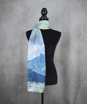 Hodvábny šál - VYSOKÉ TATRY – KRIVÁŇ, LIMITED_03, Výrobený na Slovensku