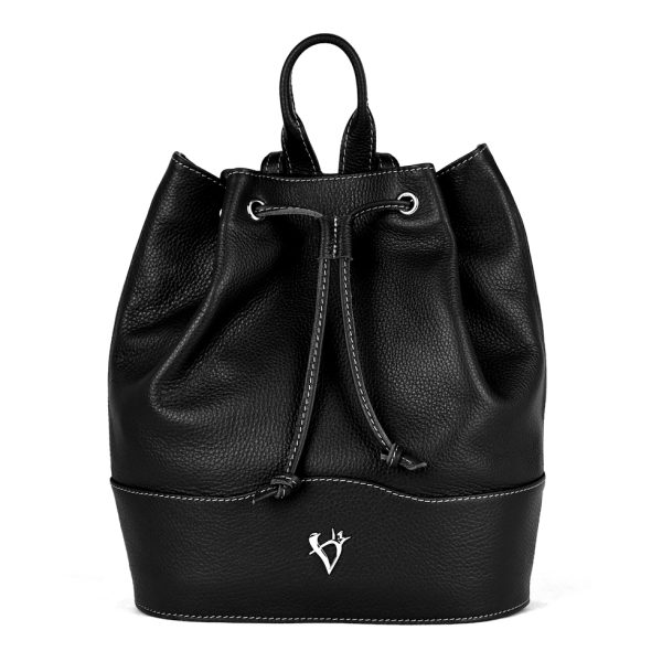 Elegantný kožený batoh z pravej kože v čiernej farbe