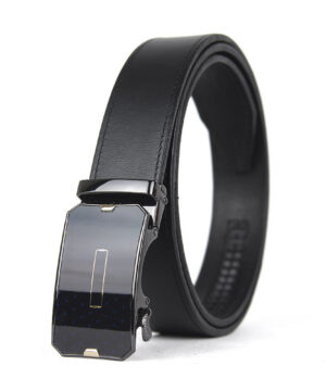 Kožený opasok s automatickou prackou BLACK GLASS