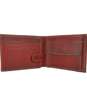 Kožená peňaženka č.8552 ručne tieňovaná v bordovej farbe
