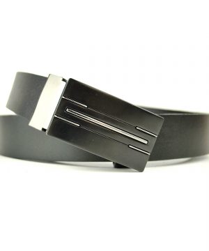 Kožený manažérsky opasok Blackstar v čiernej farbe, 2.5 cm-