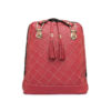 Kožený ruksak z pravej hovädzej kože so strapcami č.8661 v tmavo červenej farbe