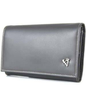 Dámska luxusná kožená peňaženka v šedej farbe