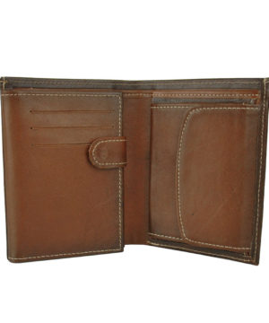 Luxusná kožená peňaženka č.8560 ručne tieňovaná v hnedej farbe