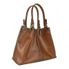 Dámska kožená kabelka SHOPPER, ručne farbená a tieňovaná, svetlo hnedá