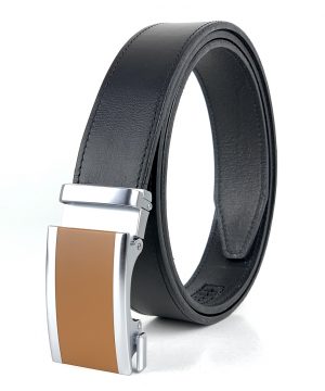 Kožený opasok s automatickým zapínaním KHAKI BAR
