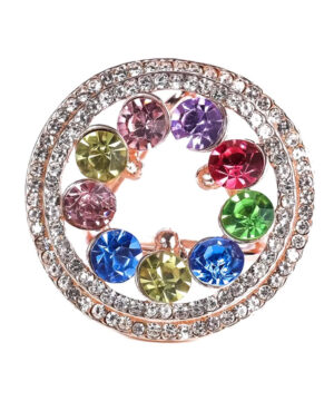 Alternative view of Ozdoba na šatku a šál v tvare kruhu s farebnými sklíčkami