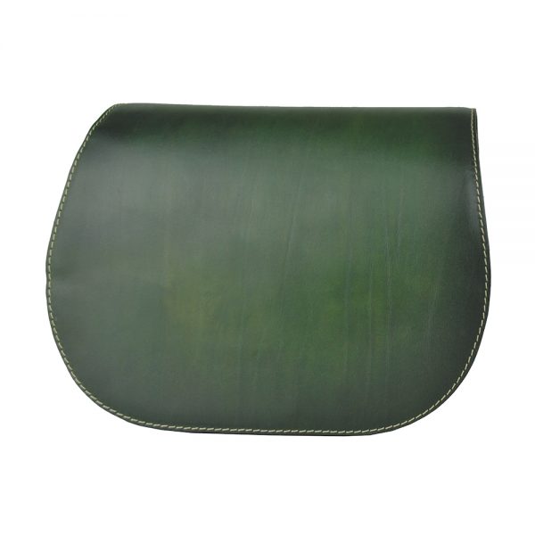Kožená kabelka v tmavo zelenej farbe, ručne tieňovaná, uzatváranie - skrytý magnet - Image 4