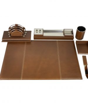 Stolový kancelársky set vo svetlo hnedej farbe - Kompletný set
