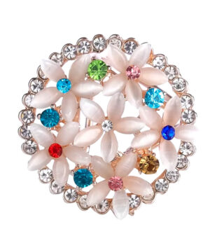 Trojprstenec na šatku v tvare kvitnúceho farebných kvetín