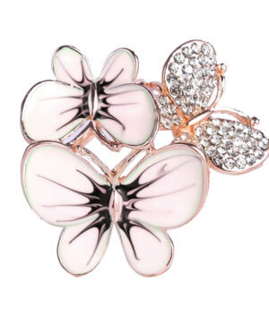 Alternative view of Trojprstenec pre šále a šatky s krémovými motýľmi