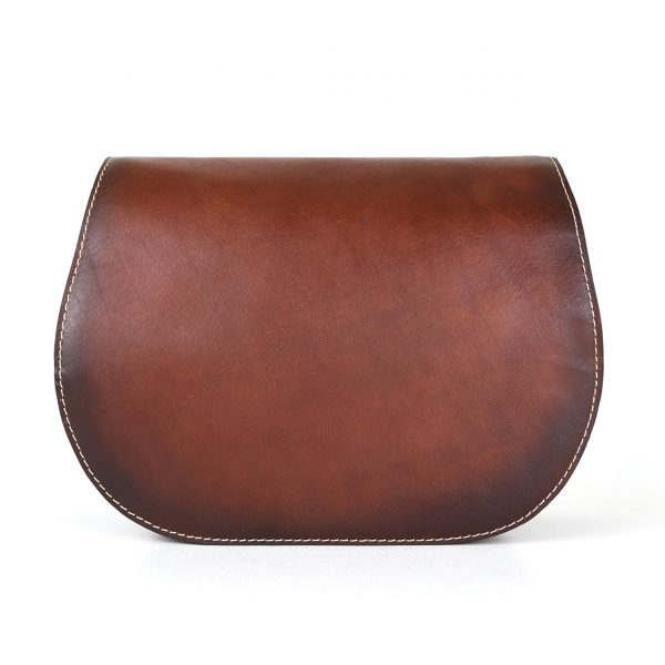 Unikátna kožená crossbody kabelka v Cigaro farbe 7403, ručne tieňovaná - skrytý magnet - Image 6
